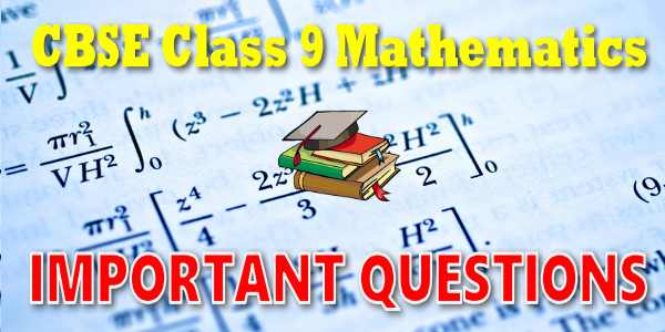 Important Questions class 09 Mathematics Lines and Angles