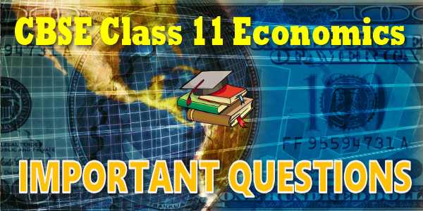 Important Questions class 11 Economics Organisation of Data
