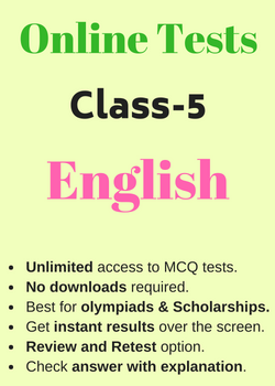 CBSE Class 5 English Online Tests (MCQ)